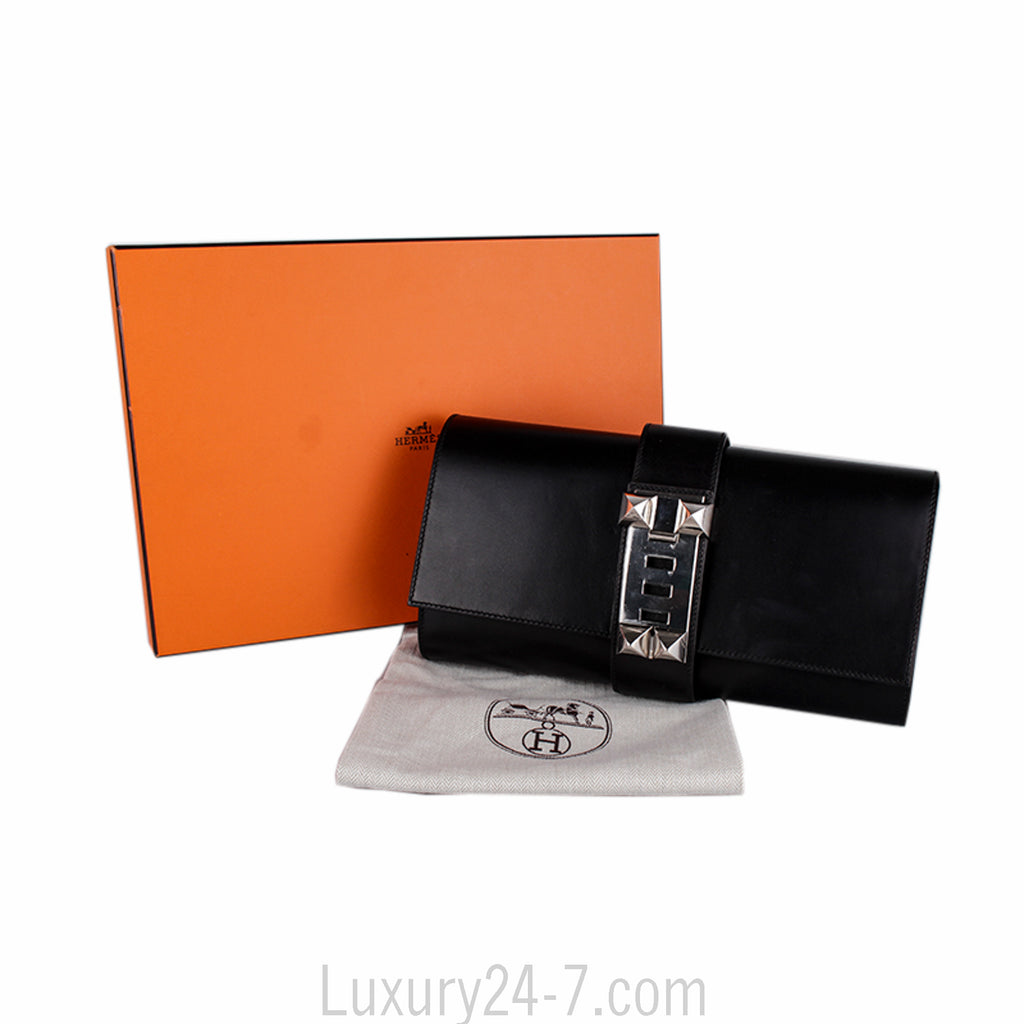 Hermes Black Medor 29 Clutch