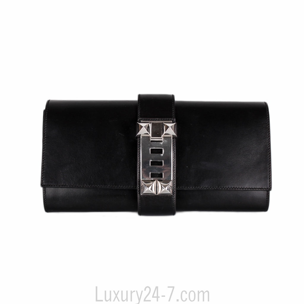Hermes Black Medor 29 Clutch
