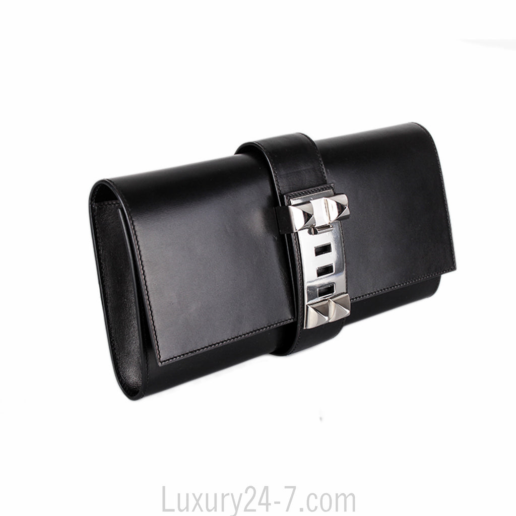 Hermes Black Medor 29 Clutch