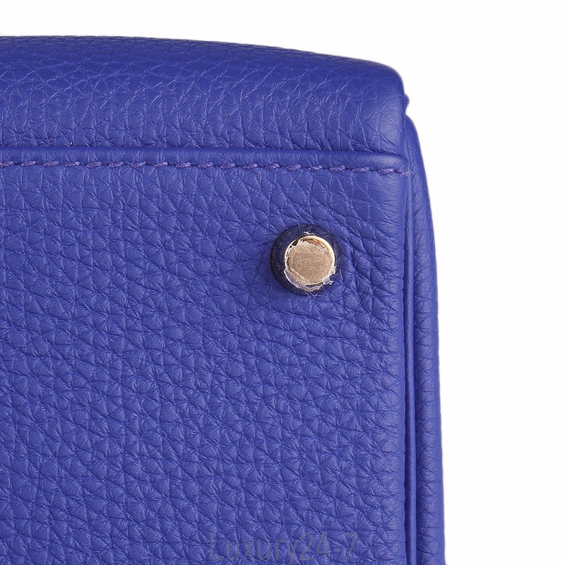 Hermès Blue Electric and Rouge H Togo Kelly 32