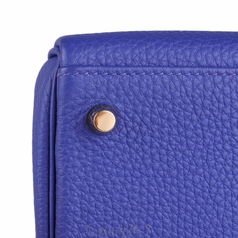 Hermès Blue Electric and Rouge H Togo Kelly 32