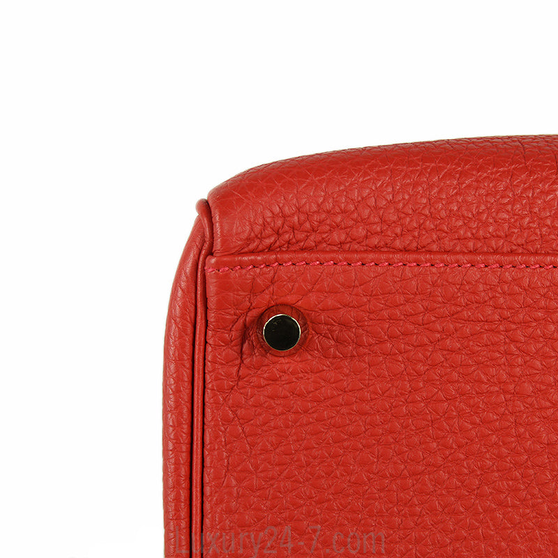 Hermes 35cm Geranium Togo Retourne Kelly Bag GHW