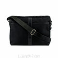 Hermes Black Canvas Messenger Bag
