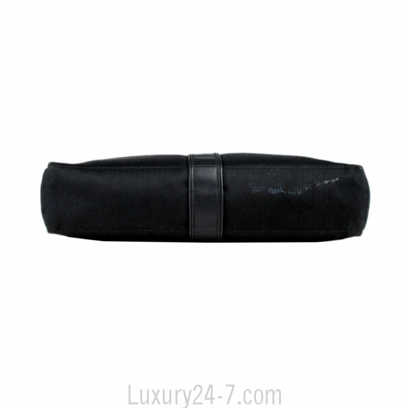 Hermes Black Canvas Messenger Bag