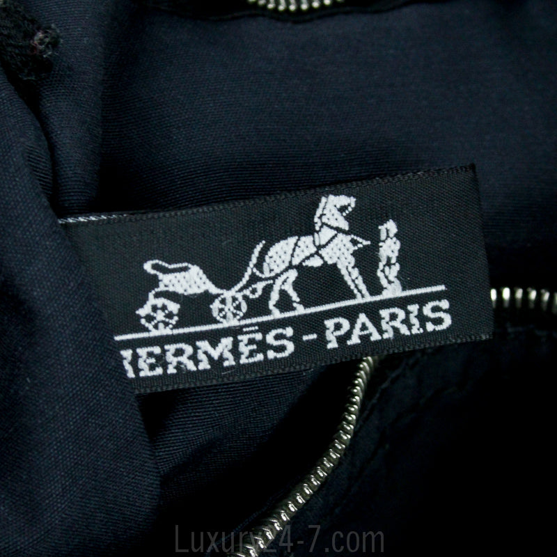 Hermes Black Canvas Messenger Bag