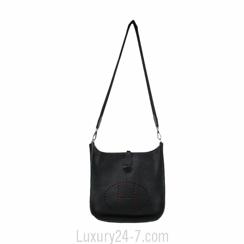 Hermes Evelyne I PM Black Clemence Shoulder Bag