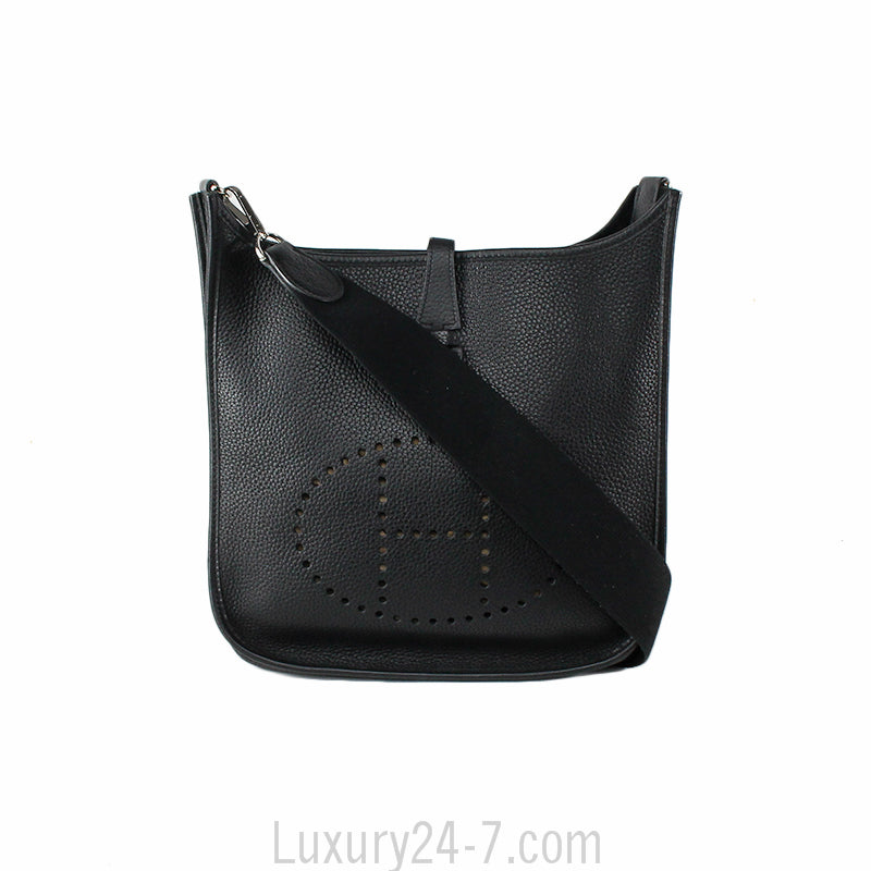 Hermes Evelyne I PM Black Clemence Shoulder Bag