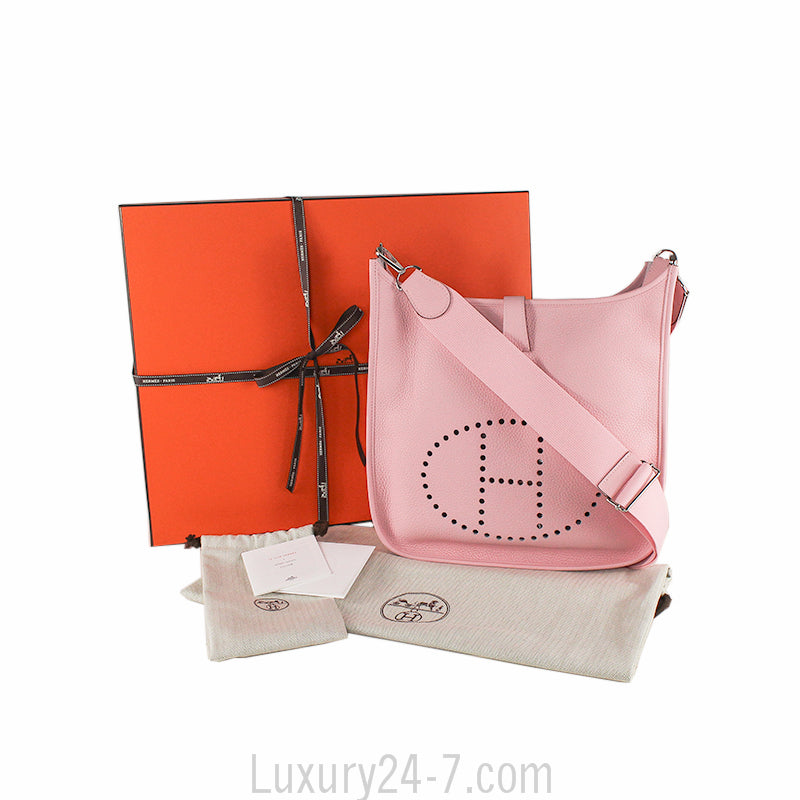 Hermes Clemence Evelyne III GM Rose Sakura NEW