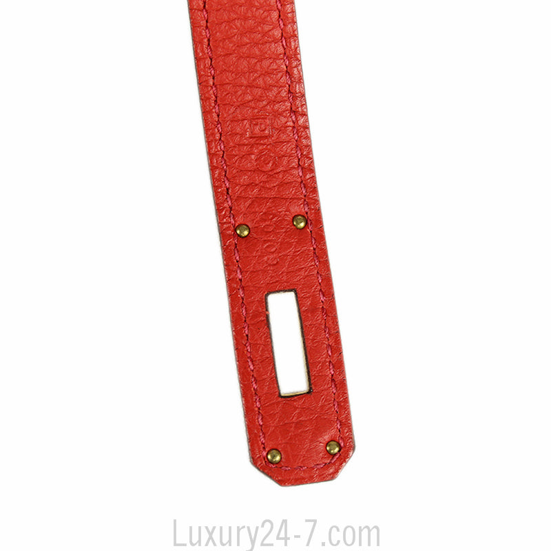 Hermes 35cm Geranium Togo Retourne Kelly Bag GHW