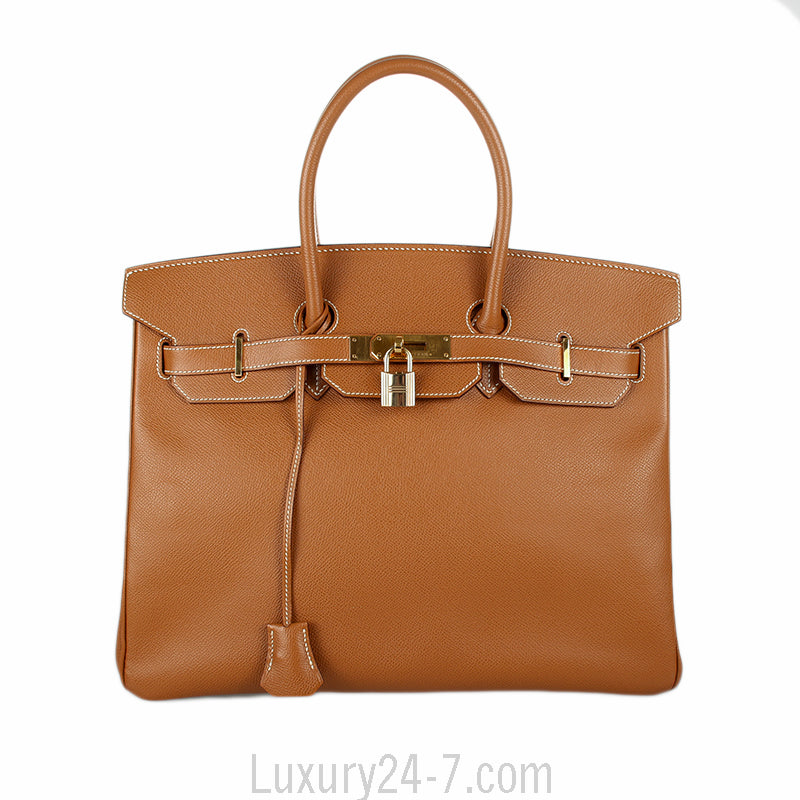 Hermes Gold Epsom Birkin 35 Bag