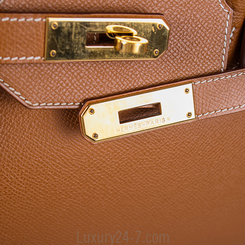 Hermes Gold Epsom Birkin 35 Bag
