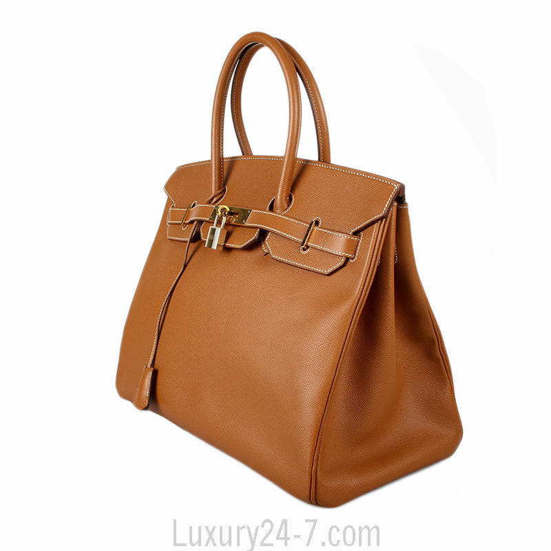 Hermes Gold Epsom Birkin 35 Bag