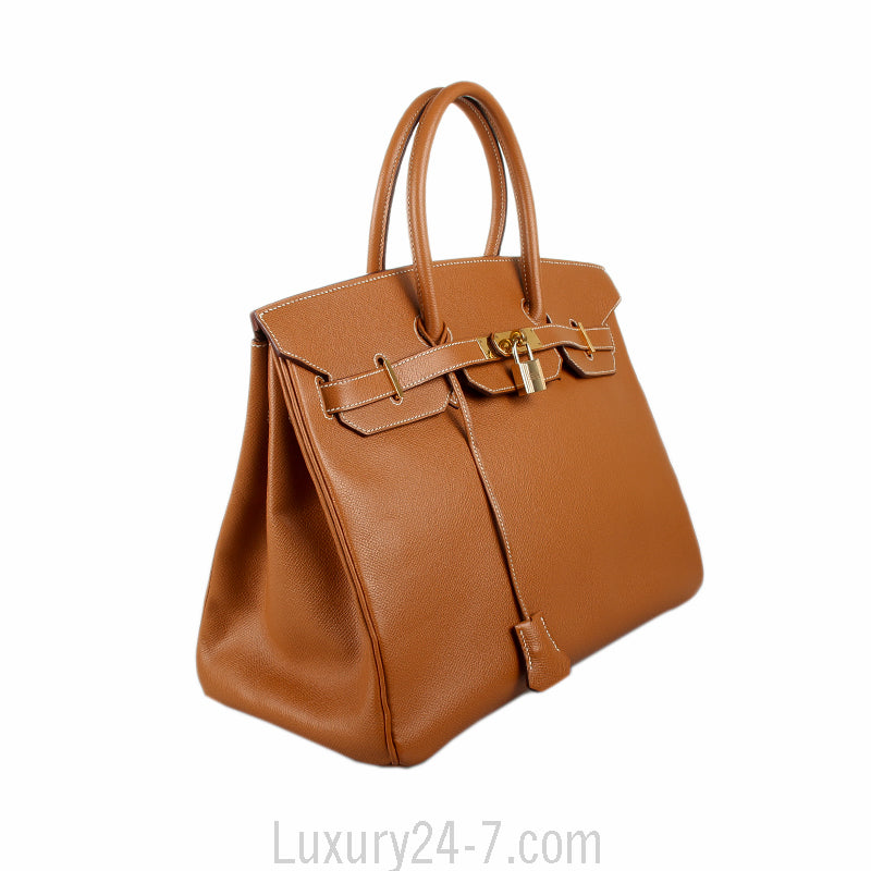 Hermes Gold Epsom Birkin 35 Bag