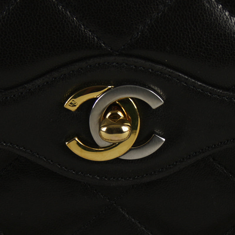 Chanel Limited Edition Paris Gold & Silver Hardware Double Flap Bag