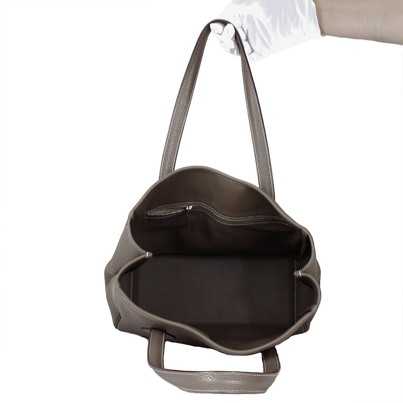Hermes Clemence Victoria II Cabas 32 Etoupe Tote Bag