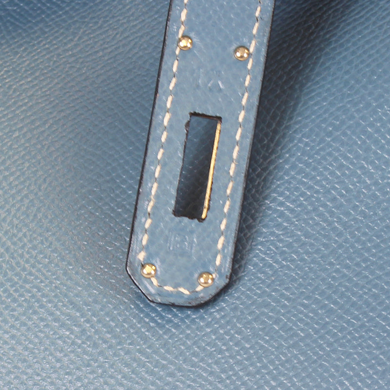 Hermes Blue Jean Epsom Leather 35cm Birkin Bag with Palladium Hardware