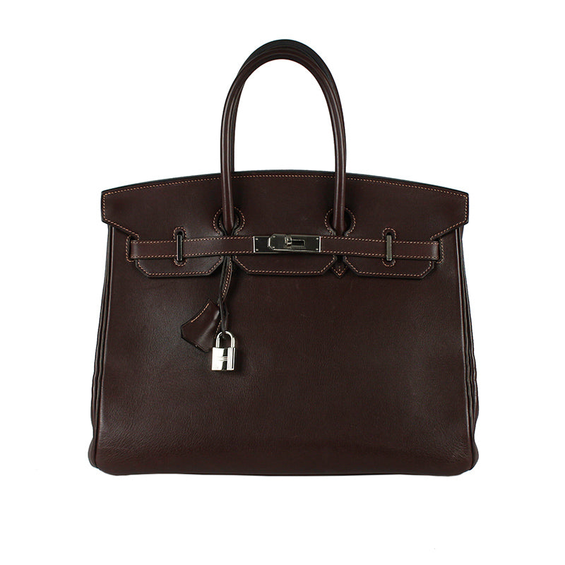 Hermes Birkin 35cm Brown Swift Leather Bag PHW