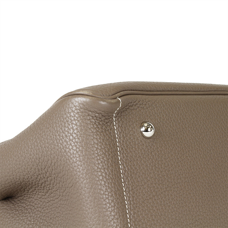 Hermes Clemence Victoria II Cabas 32 Etoupe Tote Bag
