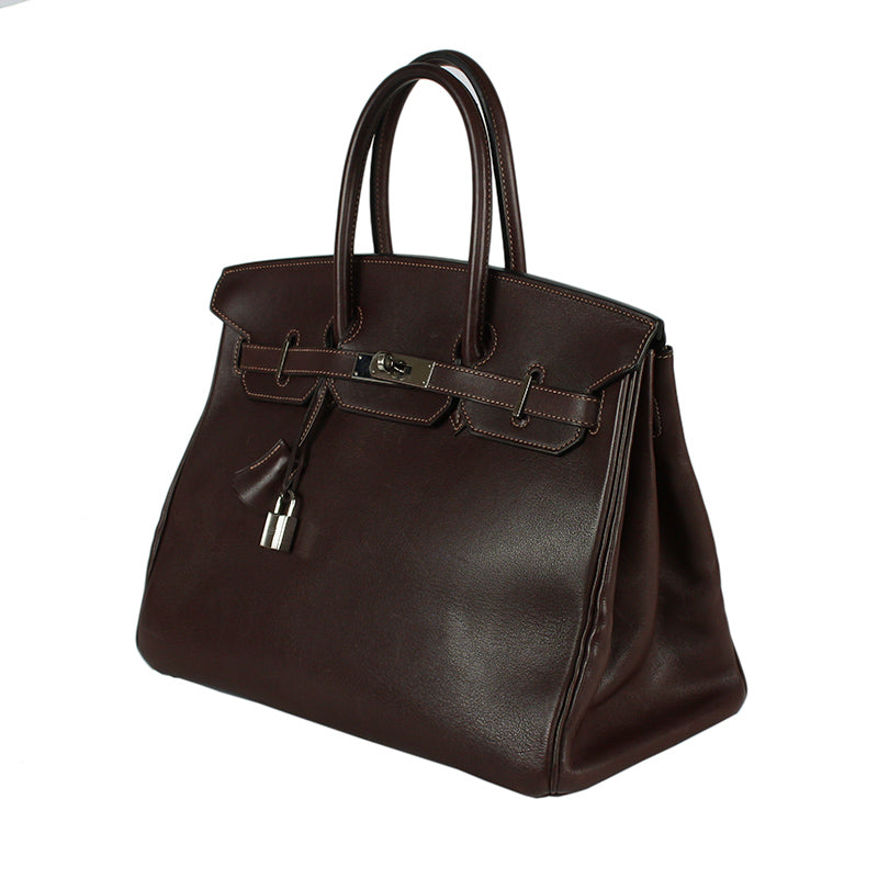 Hermes Birkin 35cm Brown Swift Leather Bag PHW