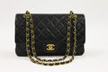 Chanel classic large black quilted lambskin double flap