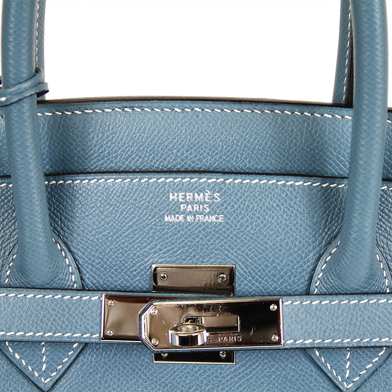 Hermes Blue Jean Epsom Leather 35cm Birkin Bag with Palladium Hardware