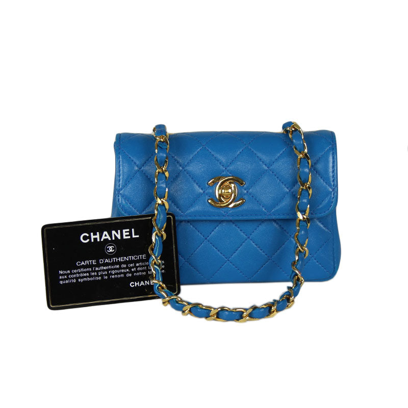 Chanel Blue Extra Mini Classic Flap Bag