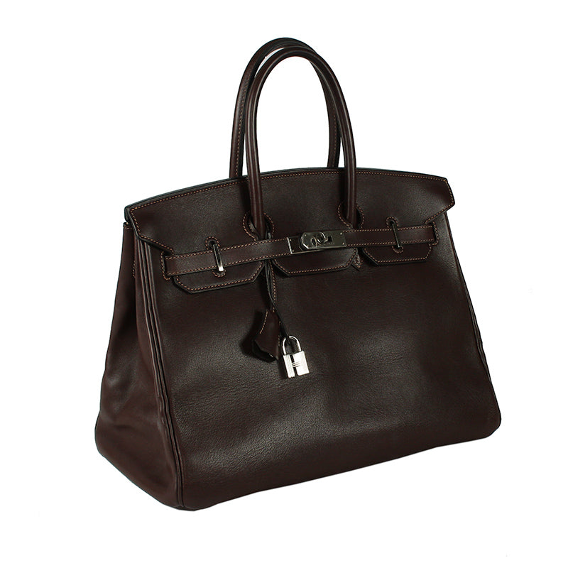 Hermes Birkin 35cm Brown Swift Leather Bag PHW