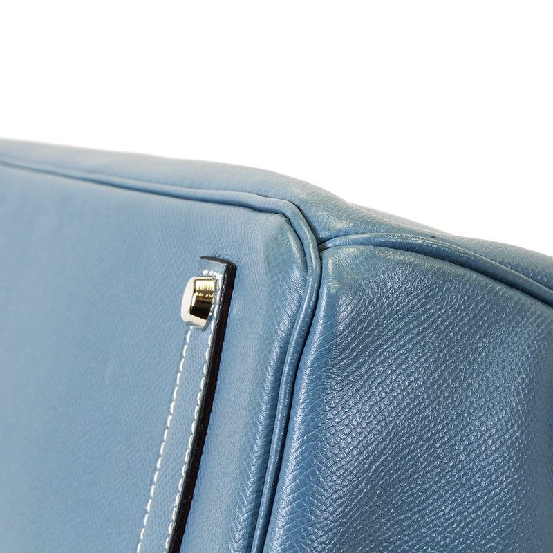 Hermes Blue Jean Epsom Leather 35cm Birkin Bag with Palladium Hardware