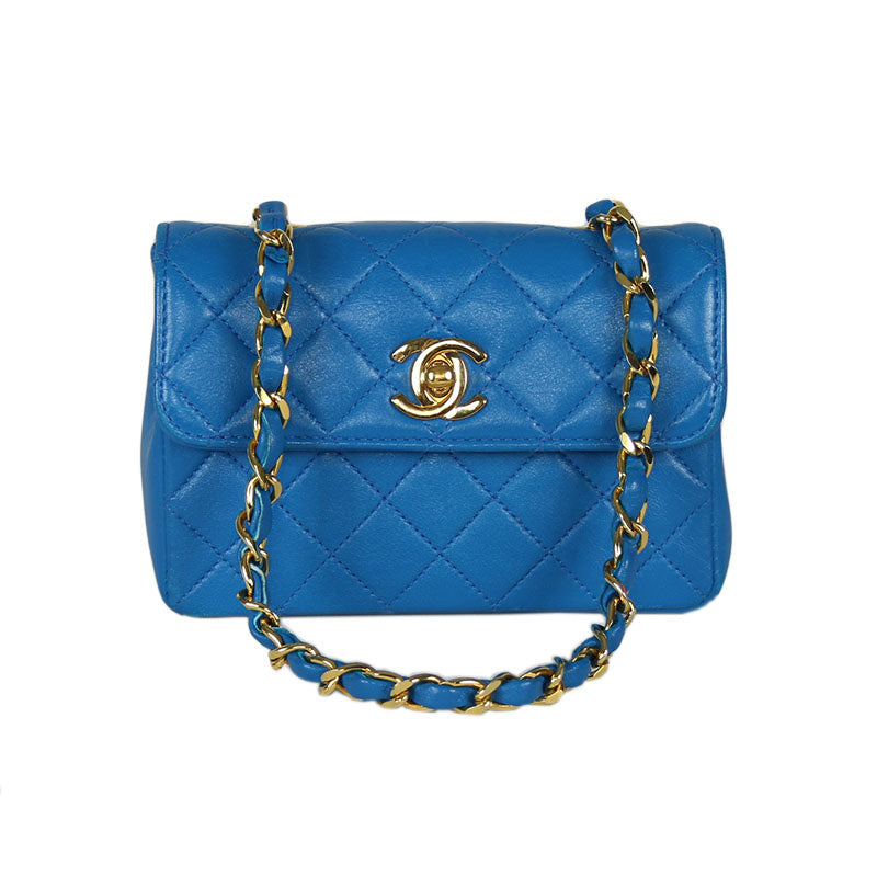 Chanel Blue Extra Mini Classic Flap Bag