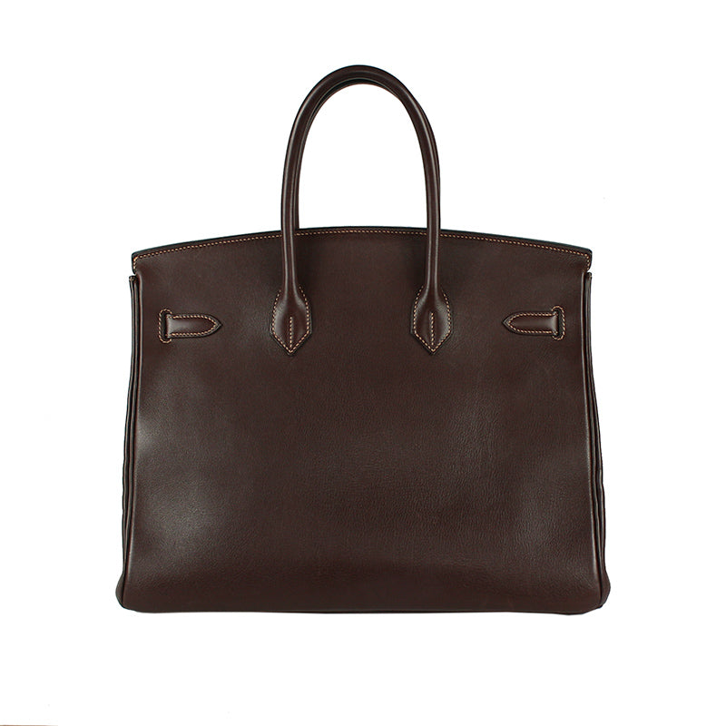Hermes Birkin 35cm Brown Swift Leather Bag PHW