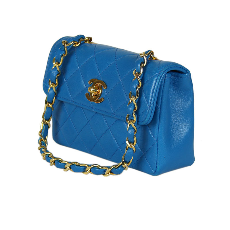 Chanel Blue Extra Mini Classic Flap Bag