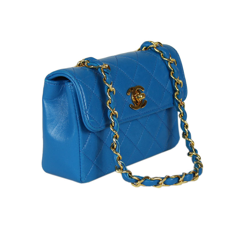 Chanel Blue Extra Mini Classic Flap Bag