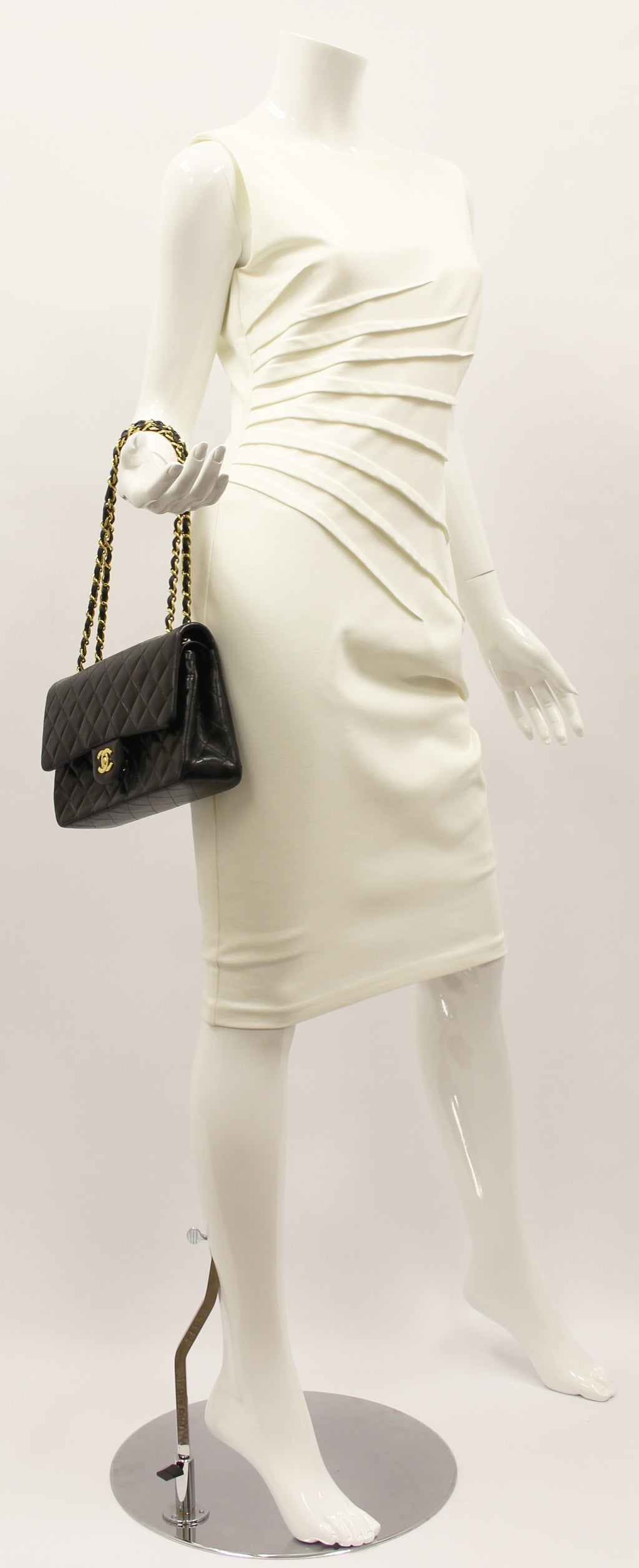 Chanel classic large black quilted lambskin double flap