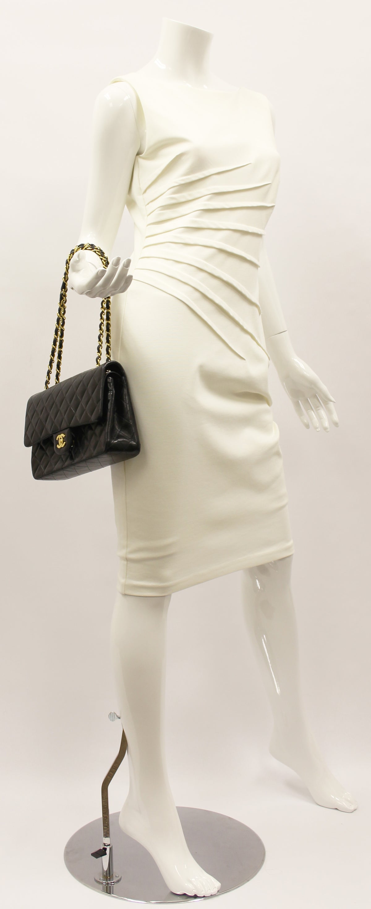 Chanel classic large black quilted lambskin double flap