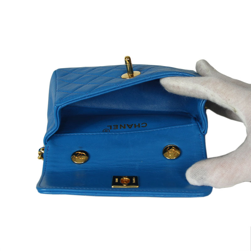 Chanel Blue Extra Mini Classic Flap Bag