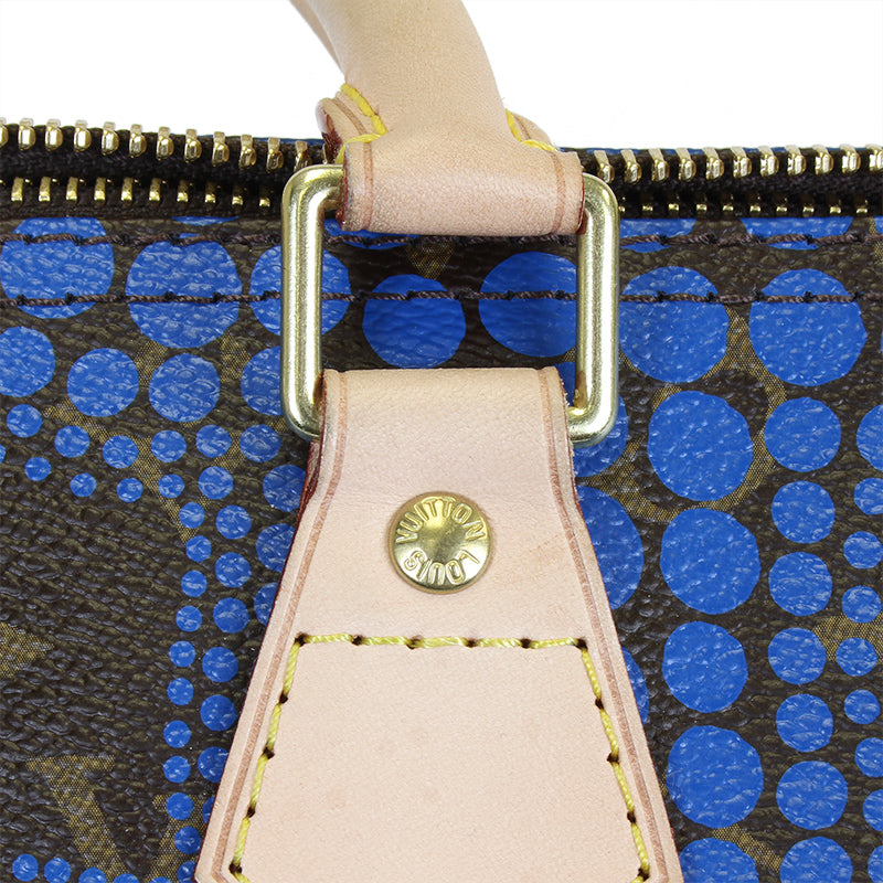 Louis Vuitton Limited Edition Yayoi Kusama Blue Monogram Town Speedy 30 Bag