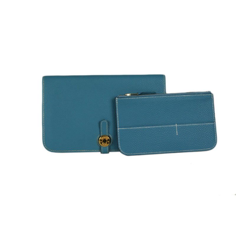 Hermes Dogon Blue Jean Togo Wallet