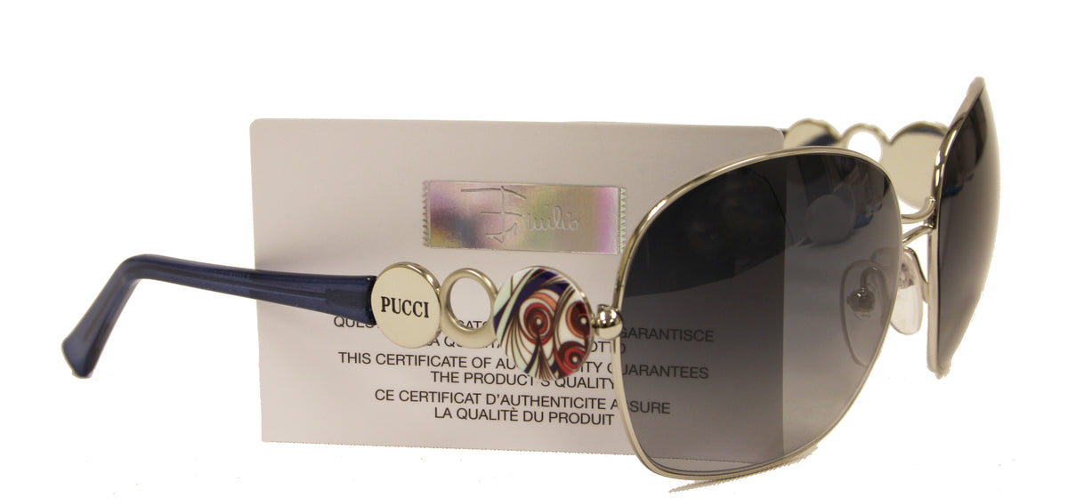 Emilio Pucci Blue Sunglasses with Side Design