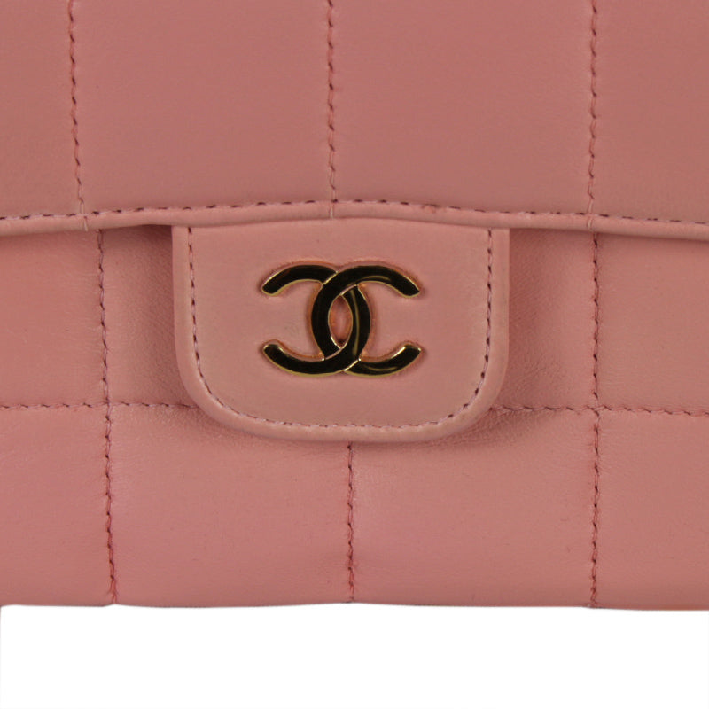Chanel Pink Chocolate Bar Camellia Flap Bag
