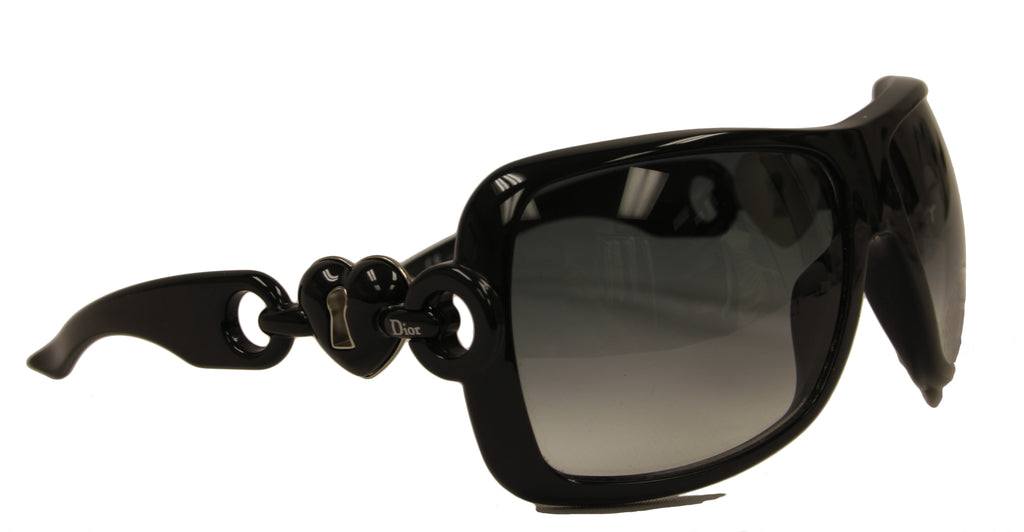 Dior Black Sunglasses with Heart Lock Detail