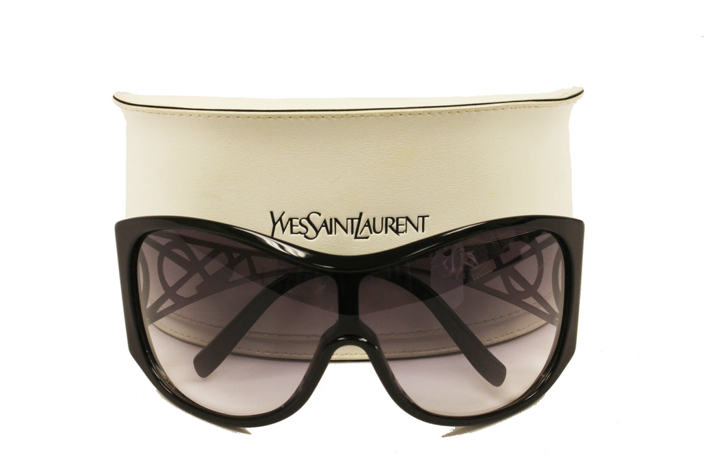 YSL Black & Silver Wraparound Sunglasses