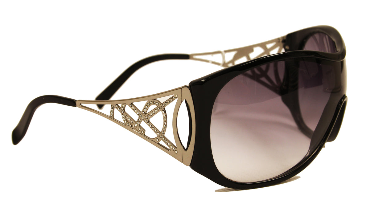 YSL Black & Silver Wraparound Sunglasses