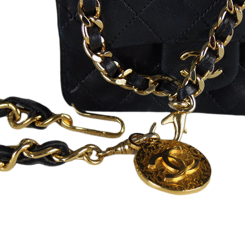 Chanel Black Mini Flap Belt Bag