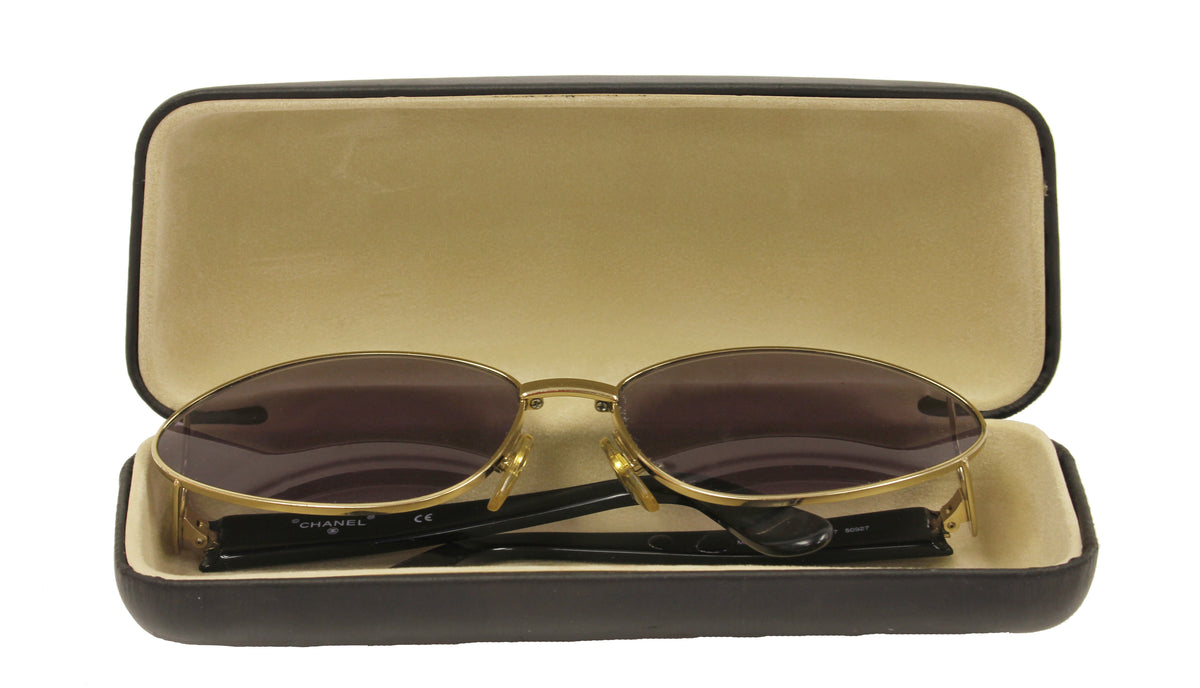 Chanel Black & Gold Sunglasses