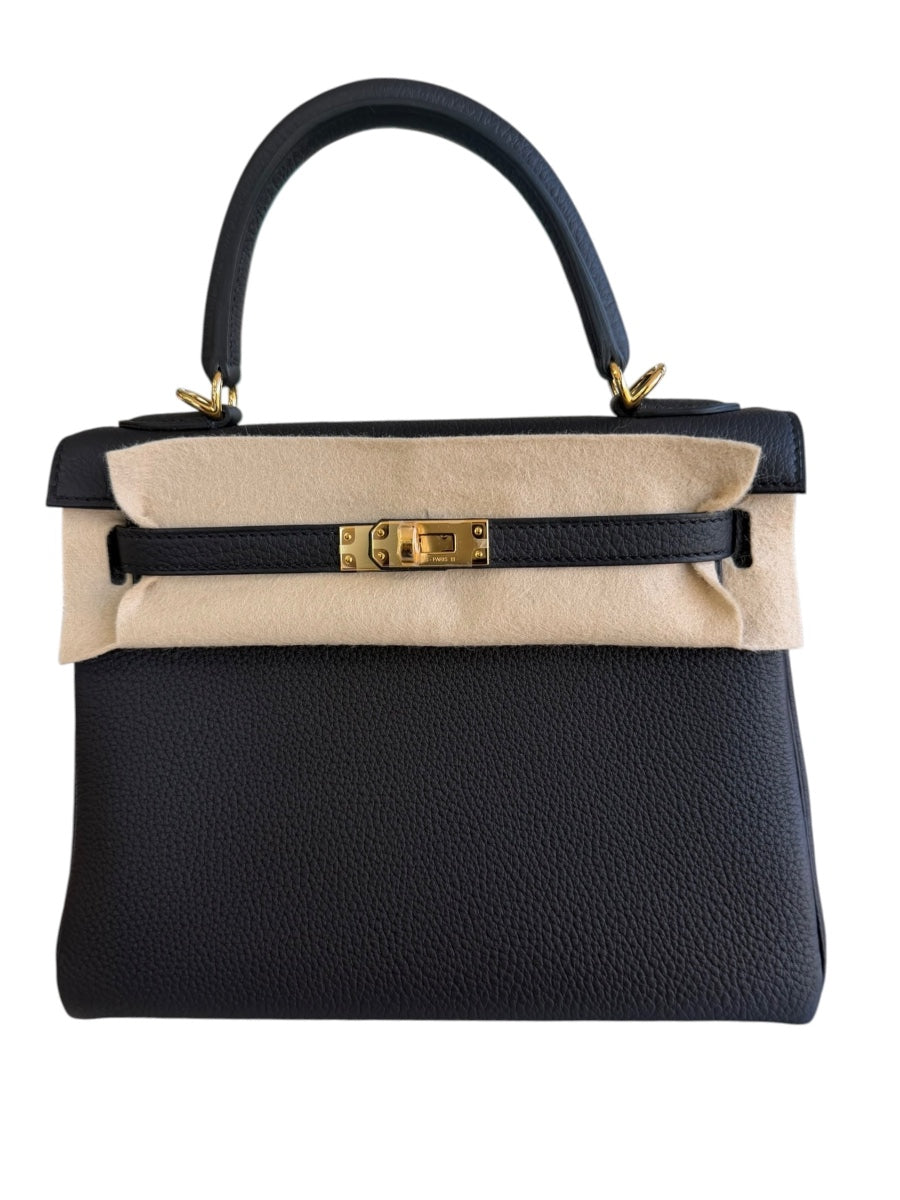 Hermes Black Kelly 25 Retourne