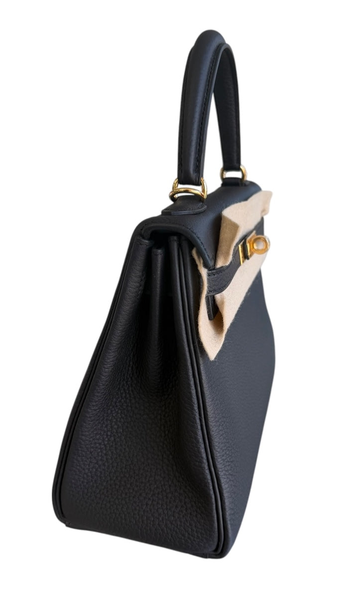 Hermes Black Kelly 25 Retourne