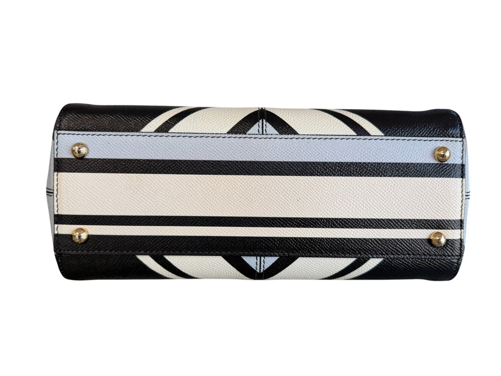 Dolce & Gabbana Miss Sicily Striped Top Handle & Strap