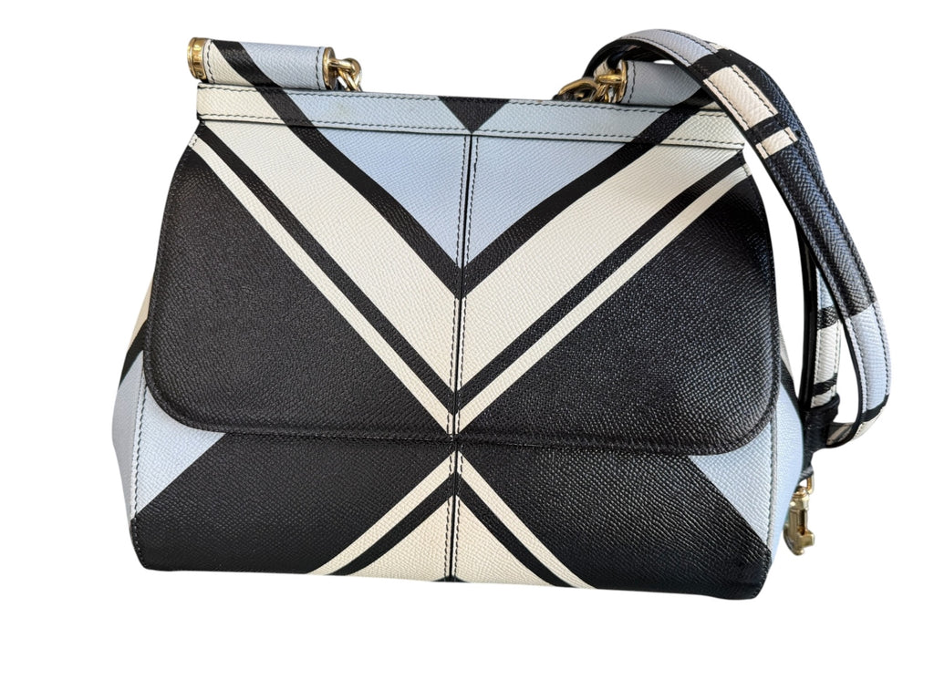 Dolce & Gabbana Miss Sicily Striped Top Handle & Strap