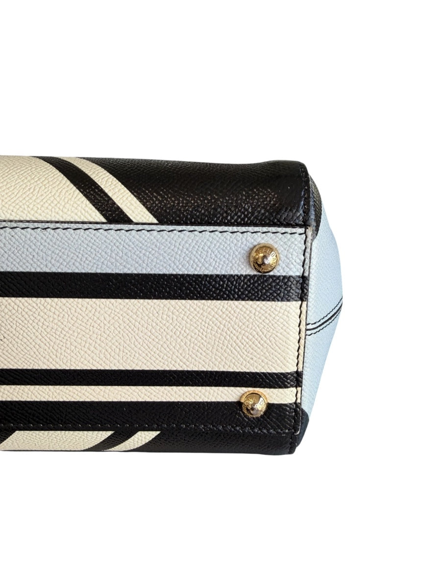 Dolce & Gabbana Miss Sicily Striped Top Handle & Strap