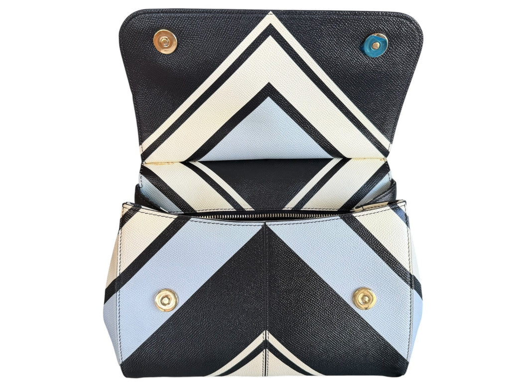 Dolce & Gabbana Miss Sicily Striped Top Handle & Strap